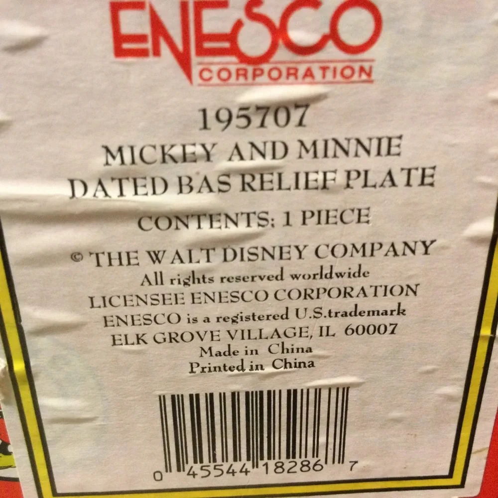 Mickey And Minnie Mouse Vintage Christmas Plate 1996 - Picture 7 of 7